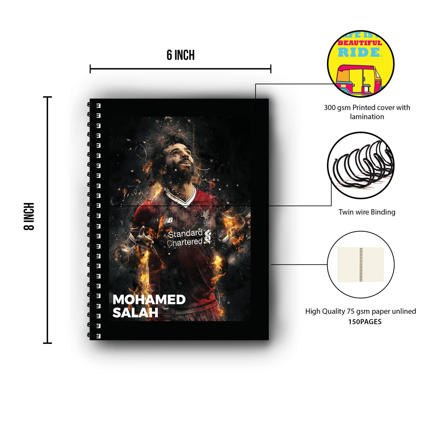 Mohamed Salah Printed Notebook