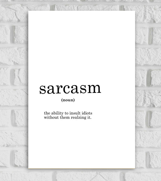 Sarcasm Funny Dictionary Art work