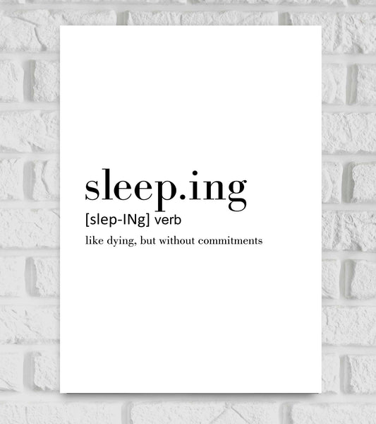 Sleeping Funny Dictionary Art work
