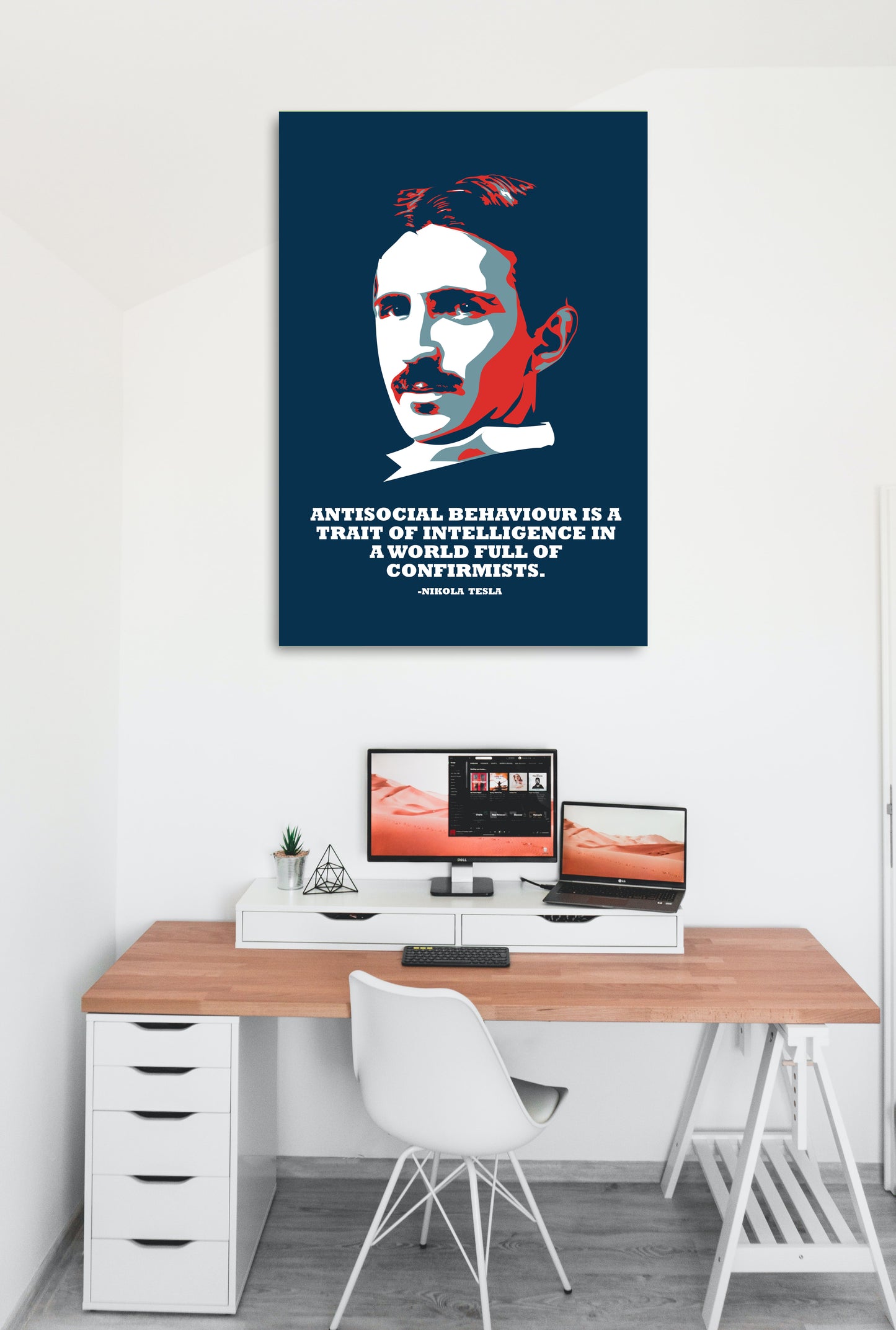 Nikola Tesla Motivational Art work