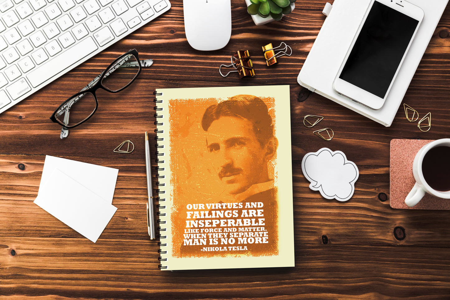 Nikola Tesla Printed Notebook