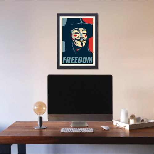 V For Vendetta Movie Poster Frame  Action Sci-fi Film Artwork Framed Posters Hollywood Movies Canvas Painting Photo Frames for Wall Decor Home Decoration Living Room Bedroom Office Study Room Cafe