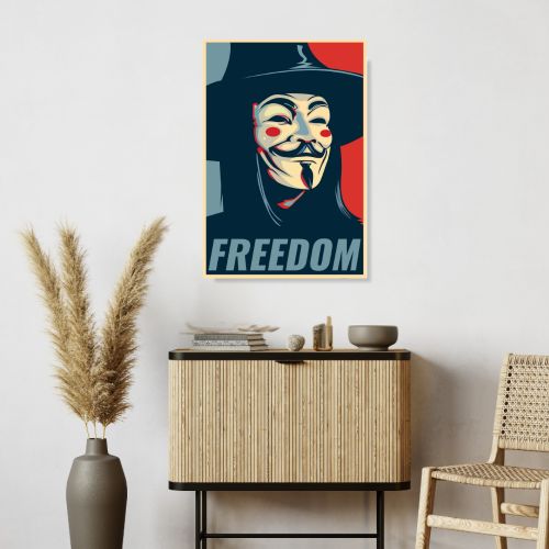 V For Vendetta Movie Poster Frame  Action Sci-fi Film Artwork Framed Posters Hollywood Movies Canvas Painting Photo Frames for Wall Decor Home Decoration Living Room Bedroom Office Study Room Cafe