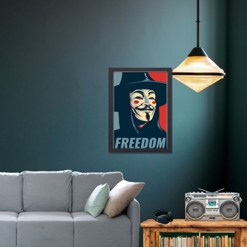 V For Vendetta Movie Poster Frame  Action Sci-fi Film Artwork Framed Posters Hollywood Movies Canvas Painting Photo Frames for Wall Decor Home Decoration Living Room Bedroom Office Study Room Cafe