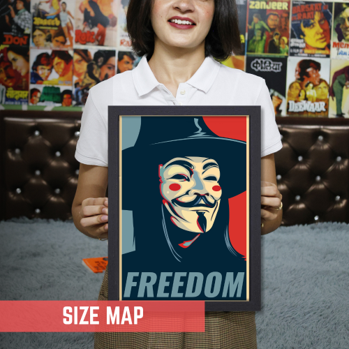 V For Vendetta Movie Poster Frame  Action Sci-fi Film Artwork Framed Posters Hollywood Movies Canvas Painting Photo Frames for Wall Decor Home Decoration Living Room Bedroom Office Study Room Cafe