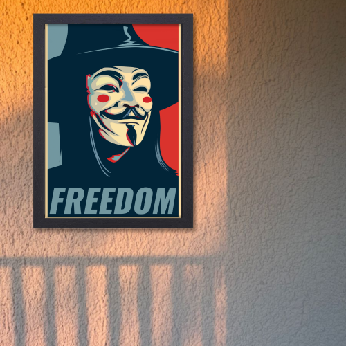 V For Vendetta Movie Poster Frame  Action Sci-fi Film Artwork Framed Posters Hollywood Movies Canvas Painting Photo Frames for Wall Decor Home Decoration Living Room Bedroom Office Study Room Cafe