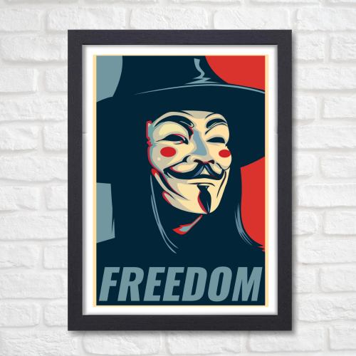 V For Vendetta Movie Poster Frame  Action Sci-fi Film Artwork Framed Posters Hollywood Movies Canvas Painting Photo Frames for Wall Decor Home Decoration Living Room Bedroom Office Study Room Cafe