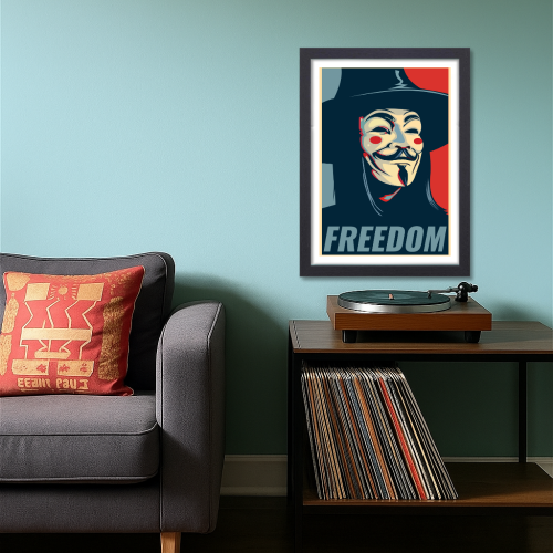 V For Vendetta Movie Poster Frame  Action Sci-fi Film Artwork Framed Posters Hollywood Movies Canvas Painting Photo Frames for Wall Decor Home Decoration Living Room Bedroom Office Study Room Cafe