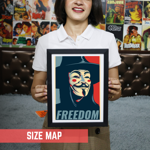 V For Vendetta Movie Poster Frame  Action Sci-fi Film Artwork Framed Posters Hollywood Movies Canvas Painting Photo Frames for Wall Decor Home Decoration Living Room Bedroom Office Study Room Cafe