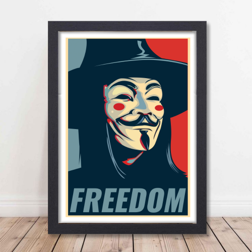 V For Vendetta Movie Poster Frame  Action Sci-fi Film Artwork Framed Posters Hollywood Movies Canvas Painting Photo Frames for Wall Decor Home Decoration Living Room Bedroom Office Study Room Cafe