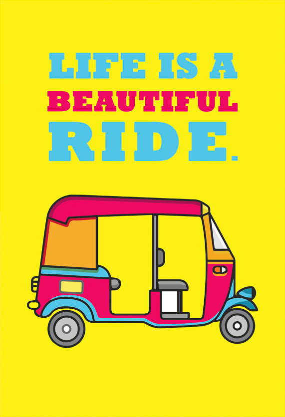 Good Hope - LIfe Is Beautiful Ride Quote Poster For Room & Office (13 Inch x 19 Inch, Rolled) Multicolor