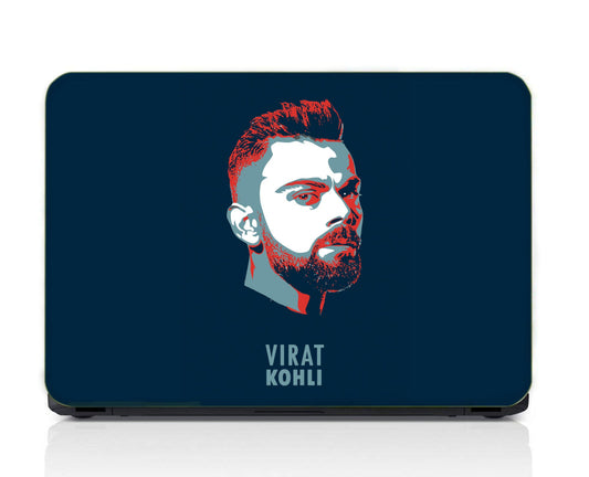 Virat Kohli Cricket Sports Player  Cricketer Orange Blue & White Color Matte Finish Waterproof Laptopskin